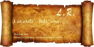 Latzkó Rózsa névjegykártya